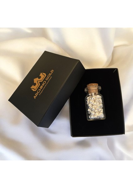 20 Gram 999 Ayar Gümüşten Üretilmiş Şeffaf Cam Şişede Sunulan Özel Granül Gümüş HEDIYESI-552 indirimleri