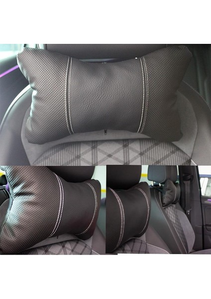 Toyota Auris Station Wagon Araç Boyun Yastığı 2 Adet Siyah Beyaz Scr