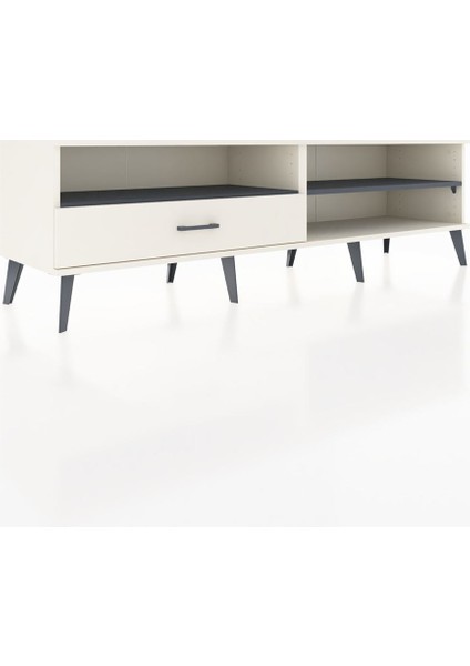 Hyperion Tv Ünitesi 2 Raflı Tek Çekmeceli 176X44X51 Aytaşı-Antrasit/aytaşı fiyatları