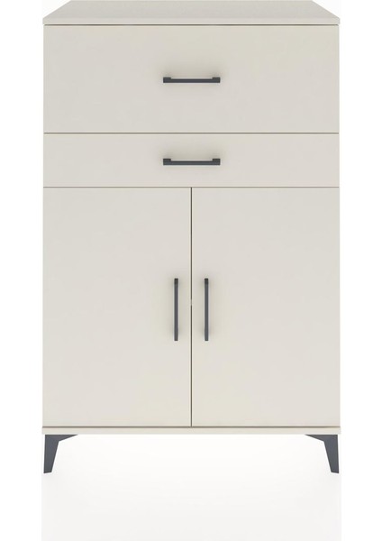 Hyperion Dolap Tek Raflı 2 Çekmeceli 2 Kapaklı 88X44X134 Aytaşı-Aytaşı