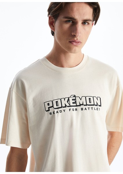 Yeni Sezon Bisiklet Yaka Pokemon Baskılı Penye Erkek Tişört modelleri