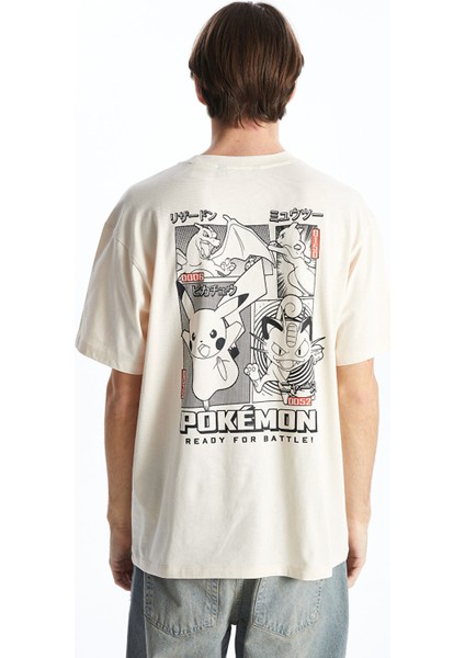 Yeni Sezon Bisiklet Yaka Pokemon Baskılı Penye Erkek Tişört fırsatları