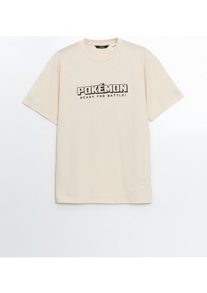 Yeni Sezon Bisiklet Yaka Pokemon Baskılı Penye Erkek Tişört indirimleri