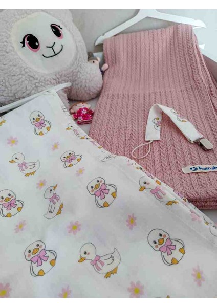 Sevimli Ördek Desenli Müslin Battaniye Seti