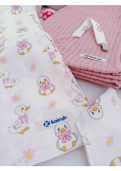 Sevimli Ördek Desenli Müslin Battaniye Seti modelleri