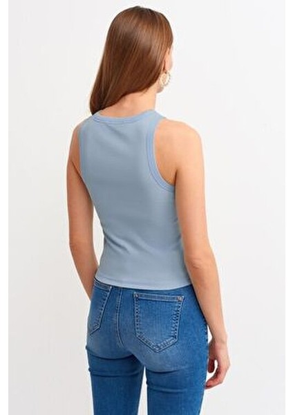 Kadın Örme Atlet Nefes Alabilir Fitilli Halter Yaka 3'lü Paket %95 Pamuk