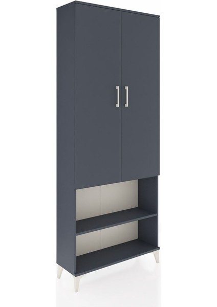 Arges Dolap 3 Raflı 2 Kapaklı Tek Askılı 88X30X221 Antrasit-Antrasit fiyatları
