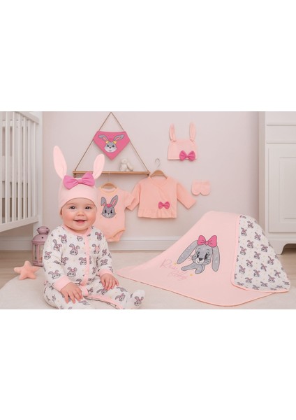 Kız Bebek 0-3 Ay Bunny Tulumlu 10LU Set %100 Pamuk