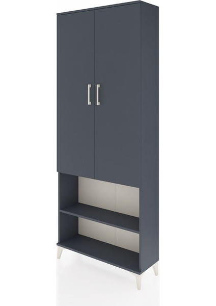 Arges Dolap 3 Raflı 2 Kapaklı Tek Askılı 88X30X221 Antrasit-Antrasit modelleri