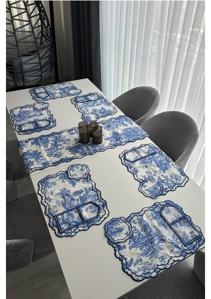 Okyanus Keten Amerikan Servis Takımı 19 Parça Mavi