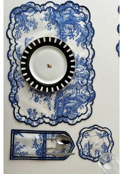 Okyanus Keten Amerikan Servis Takımı 19 Parça Mavi indirimleri