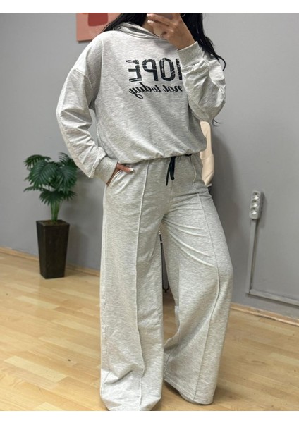 Kadın Uzun Kollu Nope Baskılı Beli Ribanalı Ikili Takım indirimleri