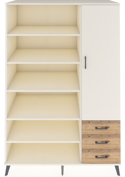 Kronos Dolap 9 Raflı 3 Çekmeceli Tek Kapaklı 132X59X195 Aytaşı-Aytaşı/çam