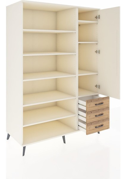 Kronos Dolap 9 Raflı 3 Çekmeceli Tek Kapaklı 132X59X195 Aytaşı-Aytaşı/çam indirimleri