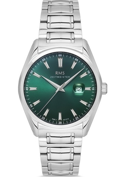 RMS.1.AG1510.04 Bombeli Takvim Kristal Cam 5 Atm Suya Dayanıklı Metalik Renk Erkek Kol Saati