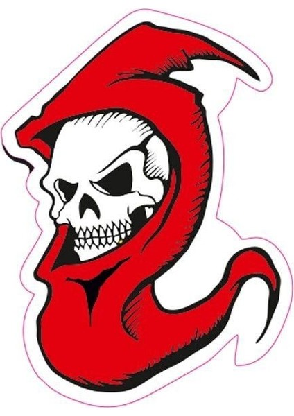 Kabartmalı Yeni Kuru Kafa Motor ve Oto Sticker 11X7,5 cm Ölçüsünde