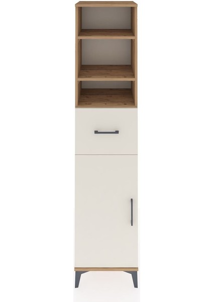 Hyperion Dolap 4 Raflı Tek Çekmeceli Tek Kapaklı 44X44X195 Çam-Aytaşı