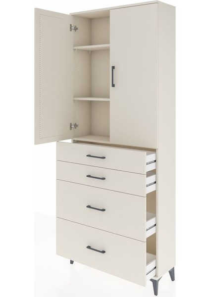 Arges Dolap 3 Raflı 4 Çekmeceli 2 Kapaklı 88X30X221 Aytaşı-Aytaşı fırsatları