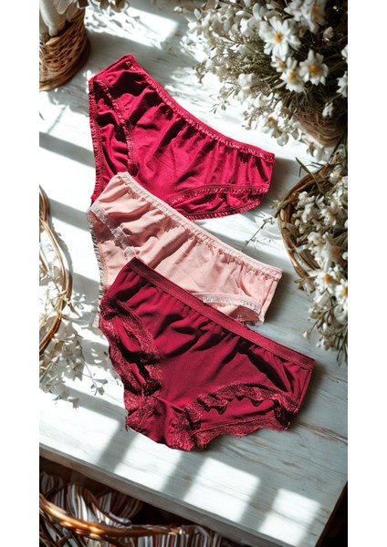 Kadın Penye Esnek Külot 3 Lü Paket S-M Beden modelleri