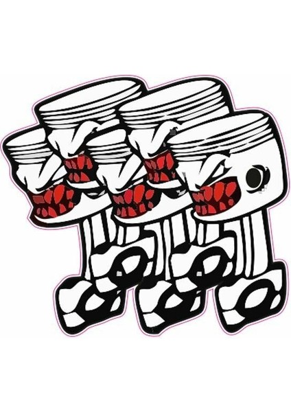 Kabartmalı Yeni Kuru Kafa Motor ve Oto Sticker 10X7 cm Ölçüsünde