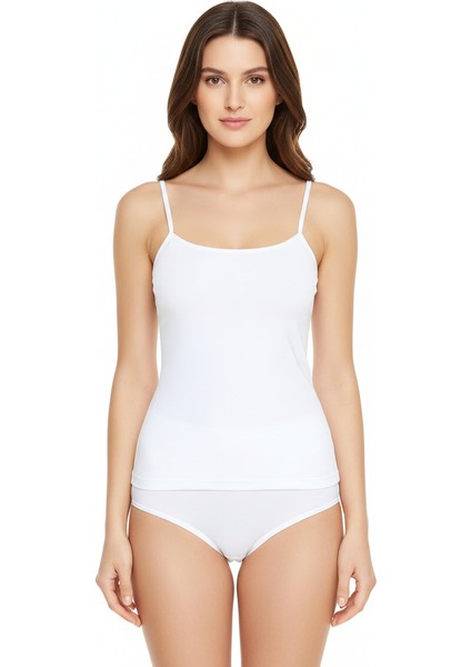 Kadın Beyaz 6'lı Paket %100 Pamuk Ip Askılı Atlet fiyatları