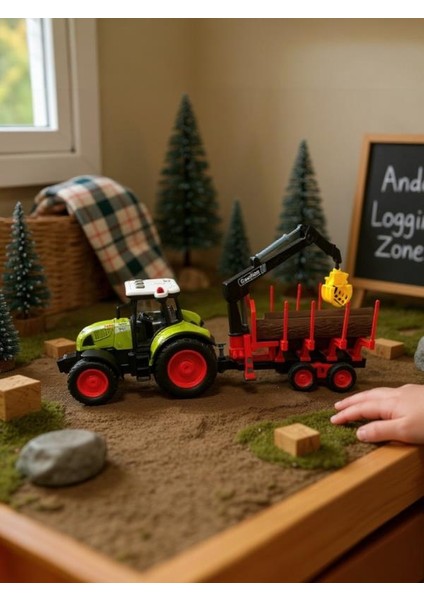 Oyuncak Sesli ve Pilli Römorklu Traktör 1:16 - CTOY-WY900M