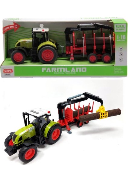 Oyuncak Sesli ve Pilli Römorklu Traktör 1:16 - CTOY-WY900M