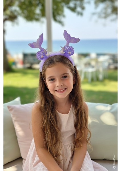 Mermaid Konsept Double Tail Deniz Kızı Kız Çocuk Taç Kutlama Parti Tacı Lila fiyatları