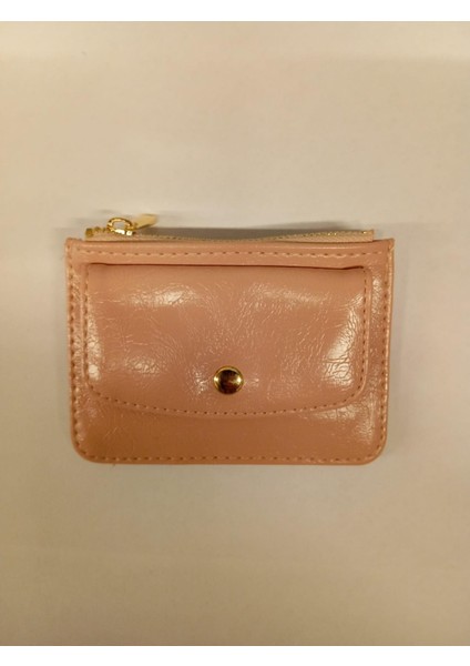 Plane Pembe Kırışık Detay Bayan Kartlık