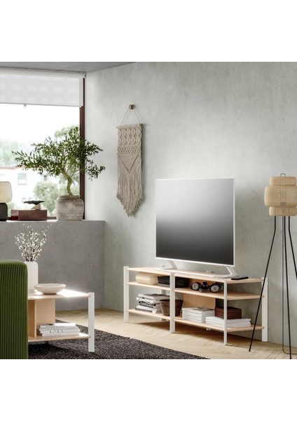 Jattesta Tv Sehpası Beyaz Bambu 160 x 40 x 49 cm modelleri