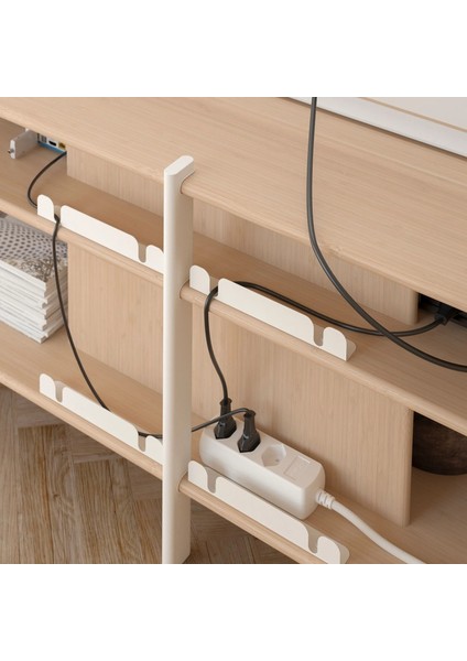 Jattesta Tv Sehpası Beyaz Bambu 160 x 40 x 49 cm fırsatları