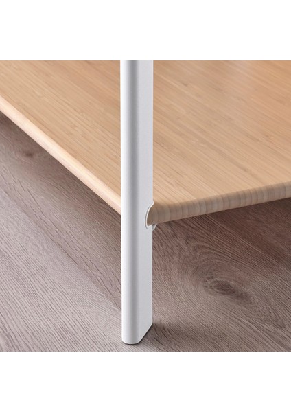 Jattesta Tv Sehpası Beyaz Bambu 160 x 40 x 49 cm
