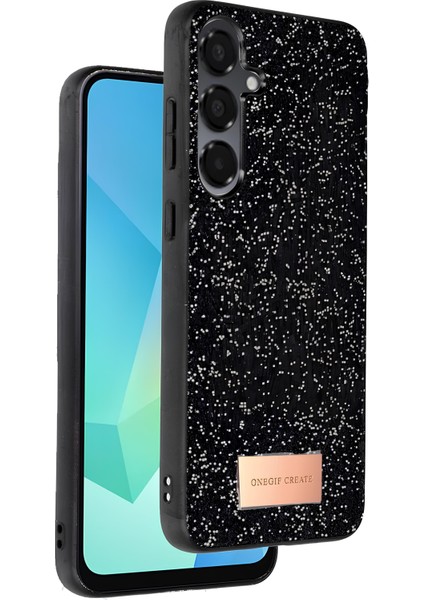 Samsung Galaxy A26 Uyumlu Kadife Iç Yüzeyli Parlak Taşlı Şık Kapak