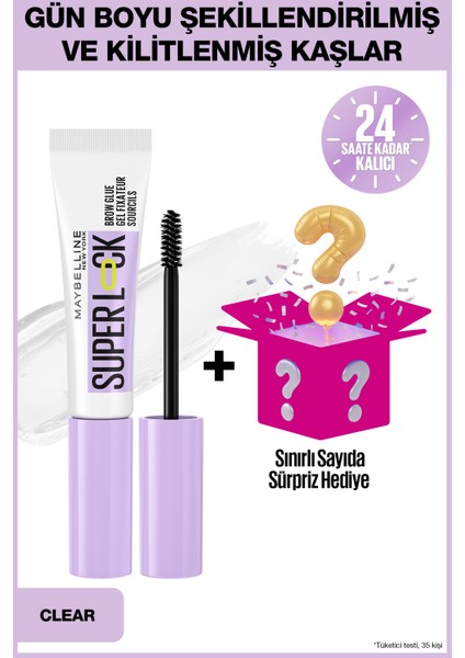 Super Lock Brow Glue Kaş Sabitleyici Maskara - Şeffaf + Sürpriz Hediye