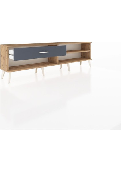 Arges Tv Ünitesi Tek Raflı Tek Çekmeceli 176X30X51 Çam-Çam/antrasit indirimleri