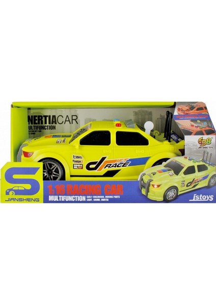 Ctoy Işıklı ve Sesli Neon Yeşil Yarış Arabası