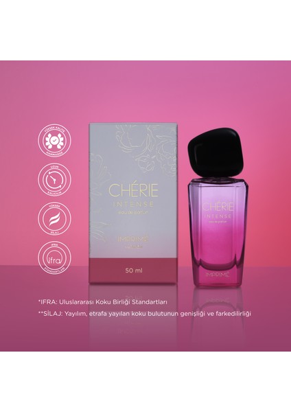 Chérie Intense Edp Kadın Parfüm 50ML | Meyveli & Misk | Elma, Mandalina, Gül, Müge, Vanilya, Misk modelleri