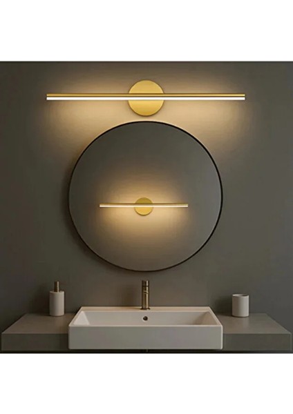 Modern Kablosuz Tak Çalıştır Ledli Pilli Aplik Banyo Tablo Ayna Aydınlatma Eskitme Gold Pil Dahildir fiyatları