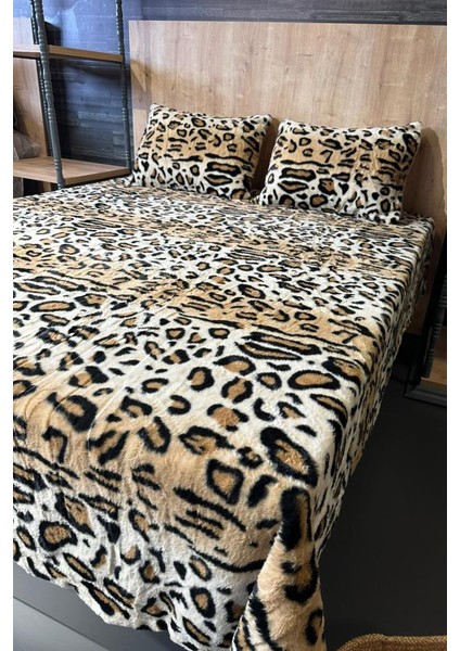 Leopar Tavşan Tüyü Çift Kişilik Yatak Örtüsü 220X240 cm modelleri