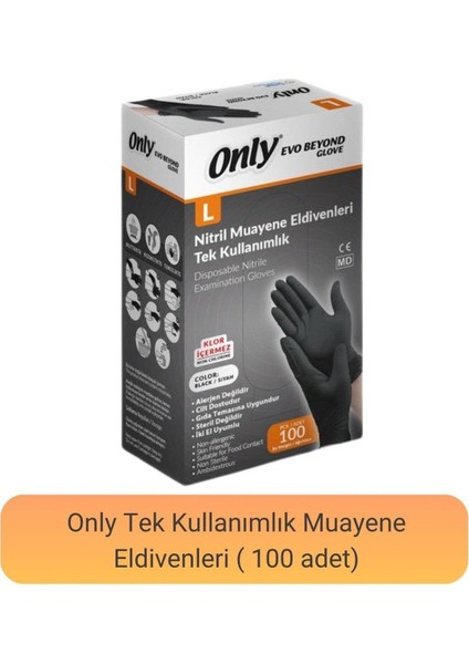 Only Evo Beyond Siyah Pudrasız Nitril Eldiven - Muayne Iş Eldiveni - Large - 100'LÜ 20 Paket modelleri