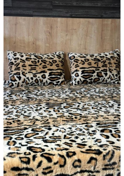 Leopar Tavşan Tüyü Çift Kişilik Yatak Örtüsü 220X240 cm fırsatları