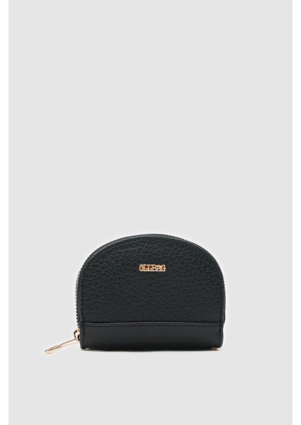 Jefece Siyah Renk Naturel Desen Çanta Cüzdan