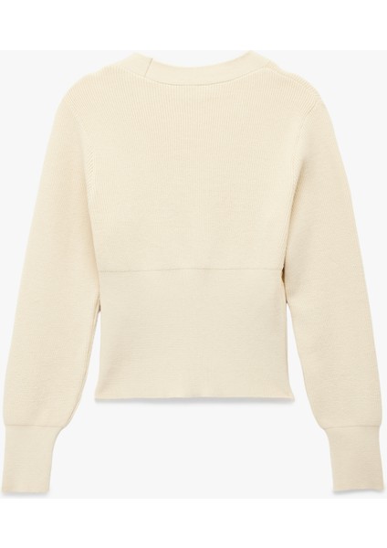 x Melis Ağazat - Uzun Kollu V Yaka Aksesuar Düğme Detaylı Triko Hırka fiyatları