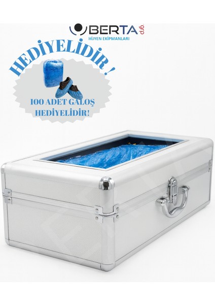 Paslanmaz Çelik Çanta Tipi Manuel Galoş Makinesi Galoşmatik - 100 Adet Galoş Hediyelidir