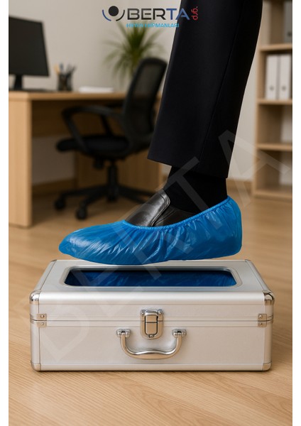 Paslanmaz Çelik Çanta Tipi Manuel Galoş Makinesi Galoşmatik - 100 Adet Galoş Hediyelidir