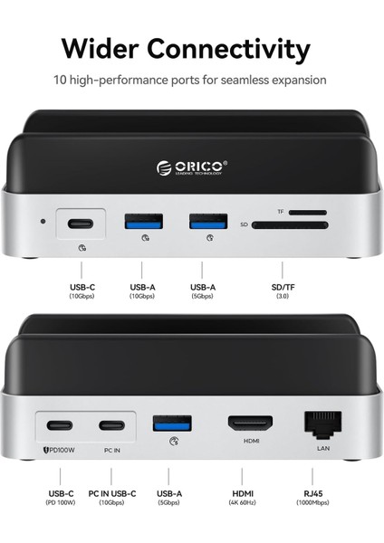 VS10 Mac Mini 10IN1 Dikey Bağlantı Docking Station - M.2 Nvme,hdmı,2.5g LAN,10GBPS Type-C Usb-A fırsatları