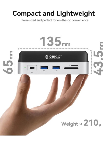 VS10 Mac Mini 10IN1 Dikey Bağlantı Docking Station - M.2 Nvme,hdmı,2.5g LAN,10GBPS Type-C Usb-A