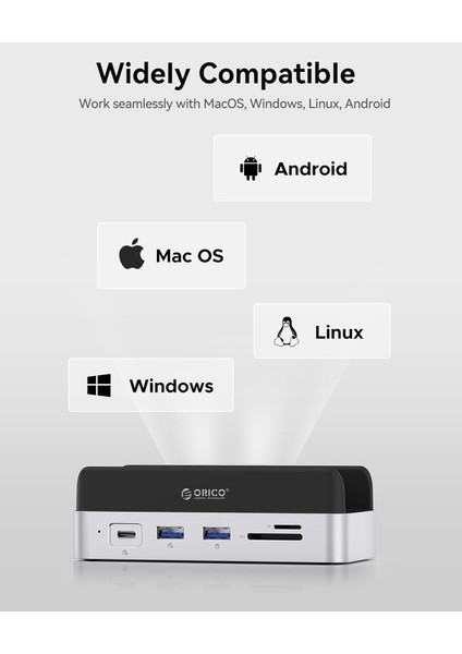 VS10 Mac Mini 10IN1 Dikey Bağlantı Docking Station - M.2 Nvme,hdmı,2.5g LAN,10GBPS Type-C Usb-A