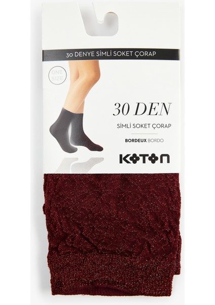 30 Den Simli Soket Çorap