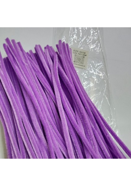 30 cm Lila Tüylü Hobi Çubuğu Şönil- 100'LÜ Paket-Lila-Mor NO48 fiyatları